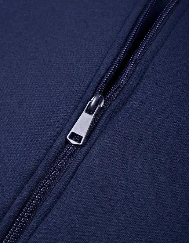 2 Pcs Men's Polyester Fleece Plain Zipper Track Suit - blue