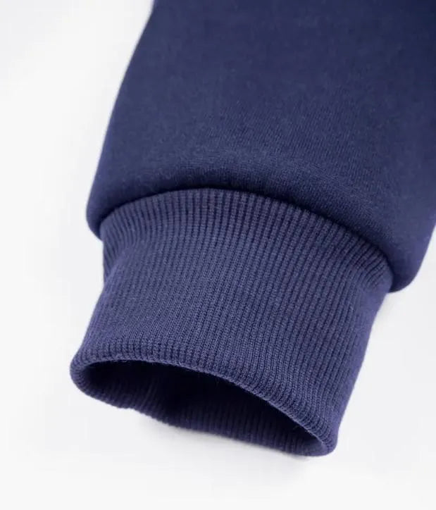 2 Pcs Men's Polyester Fleece Plain Zipper Track Suit - blue