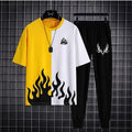 2 pcs Men’s polyester printed Track suit