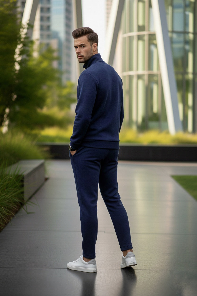 Mens Fleece Winter Warm Wear Tracksuit 230GSM - BLUE 230Gsm
