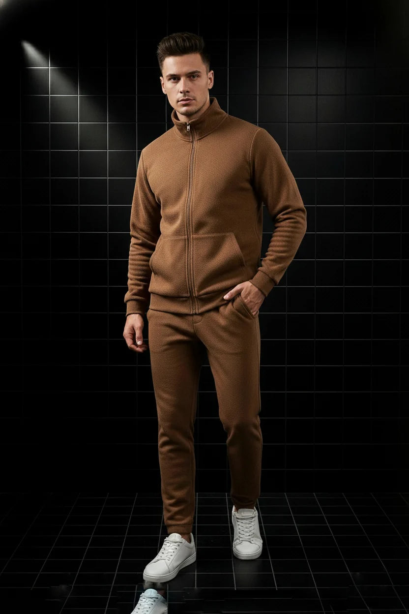 Mens Fleece Winter Warm Wear Tracksuit 230GSM - Brown 230Gsm