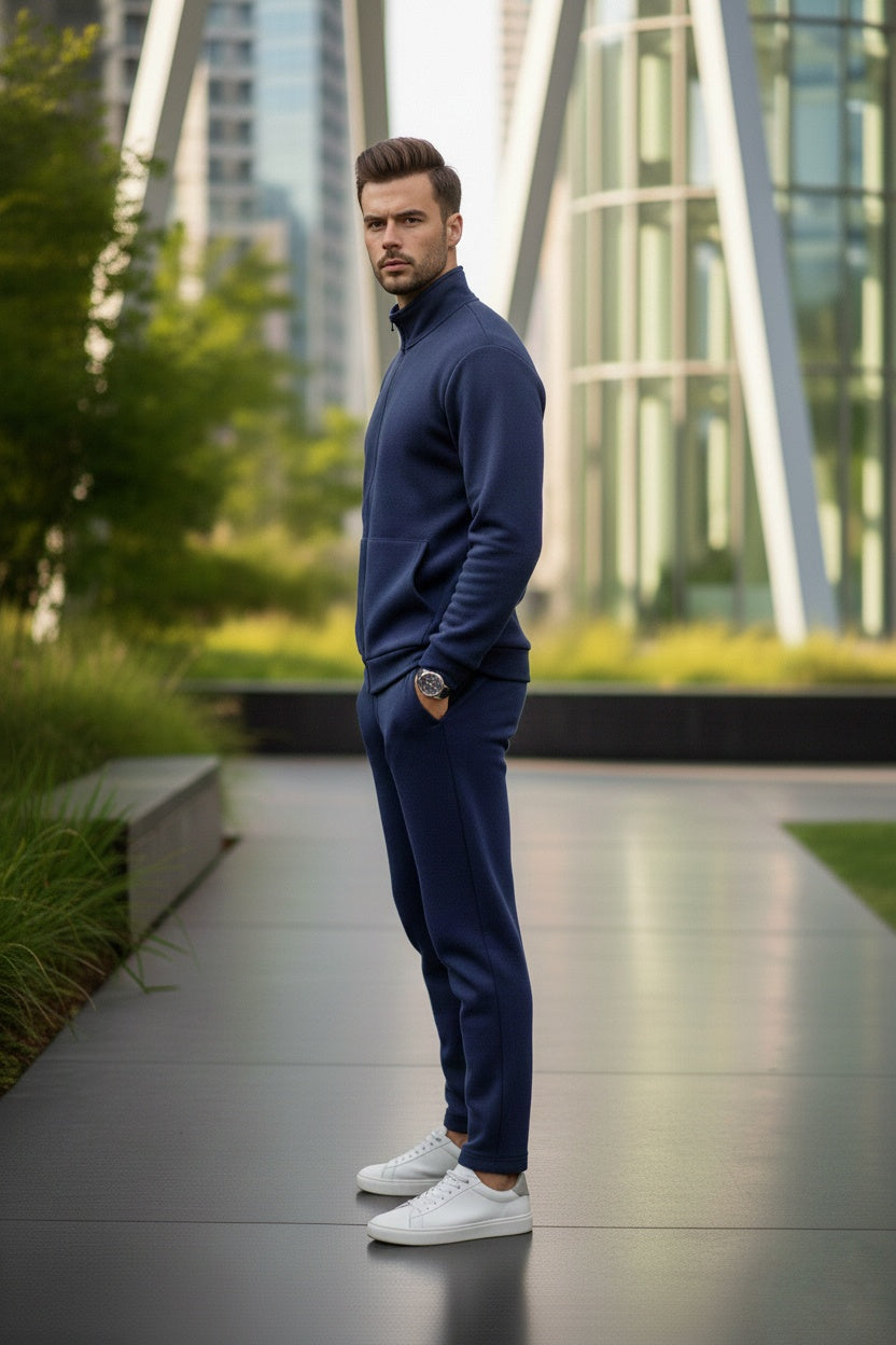 Mens Fleece Winter Warm Wear Tracksuit 230GSM - BLUE 230Gsm
