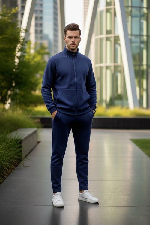 Mens Fleece Winter Warm Wear Tracksuit 230GSM - BLUE 230Gsm