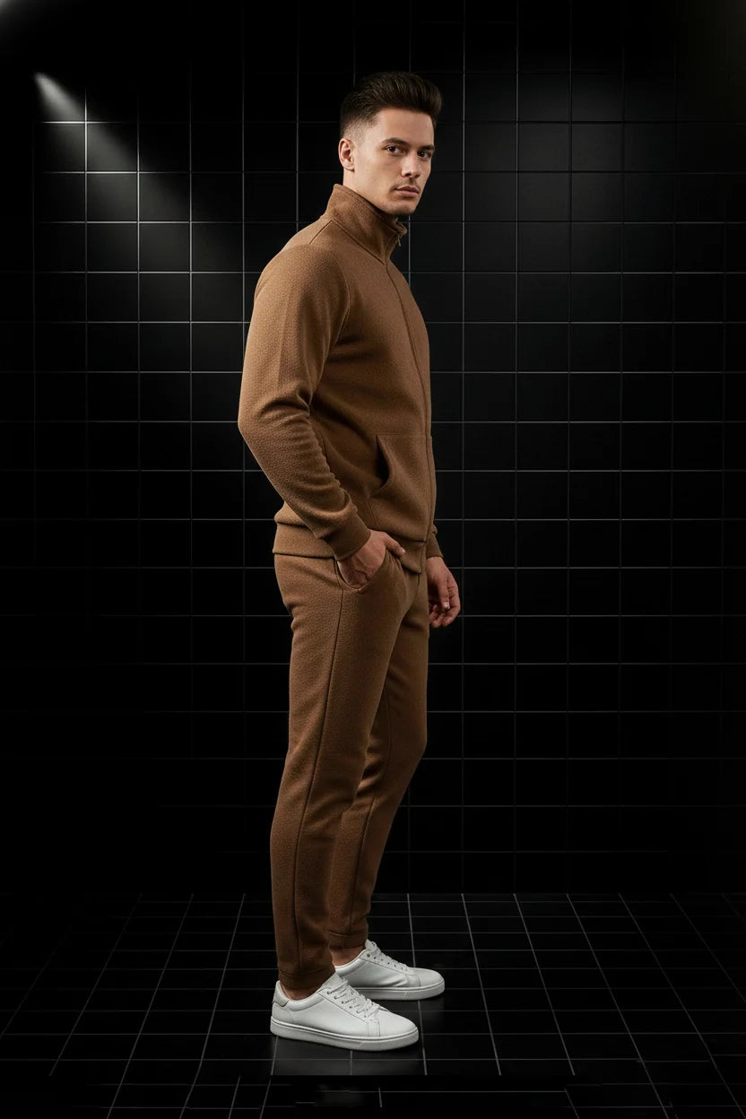 Mens Fleece Winter Warm Wear Tracksuit 230GSM - Brown 230Gsm